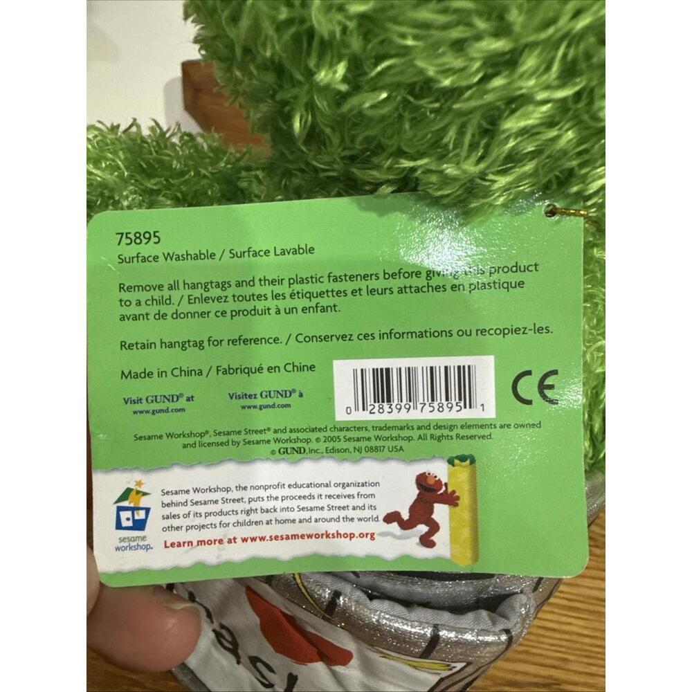 VTG Gund Sesame Street Oscar The Grouch 10" Plush Toy Stuffed Animal 2005 Rare - Picture 9 of 10